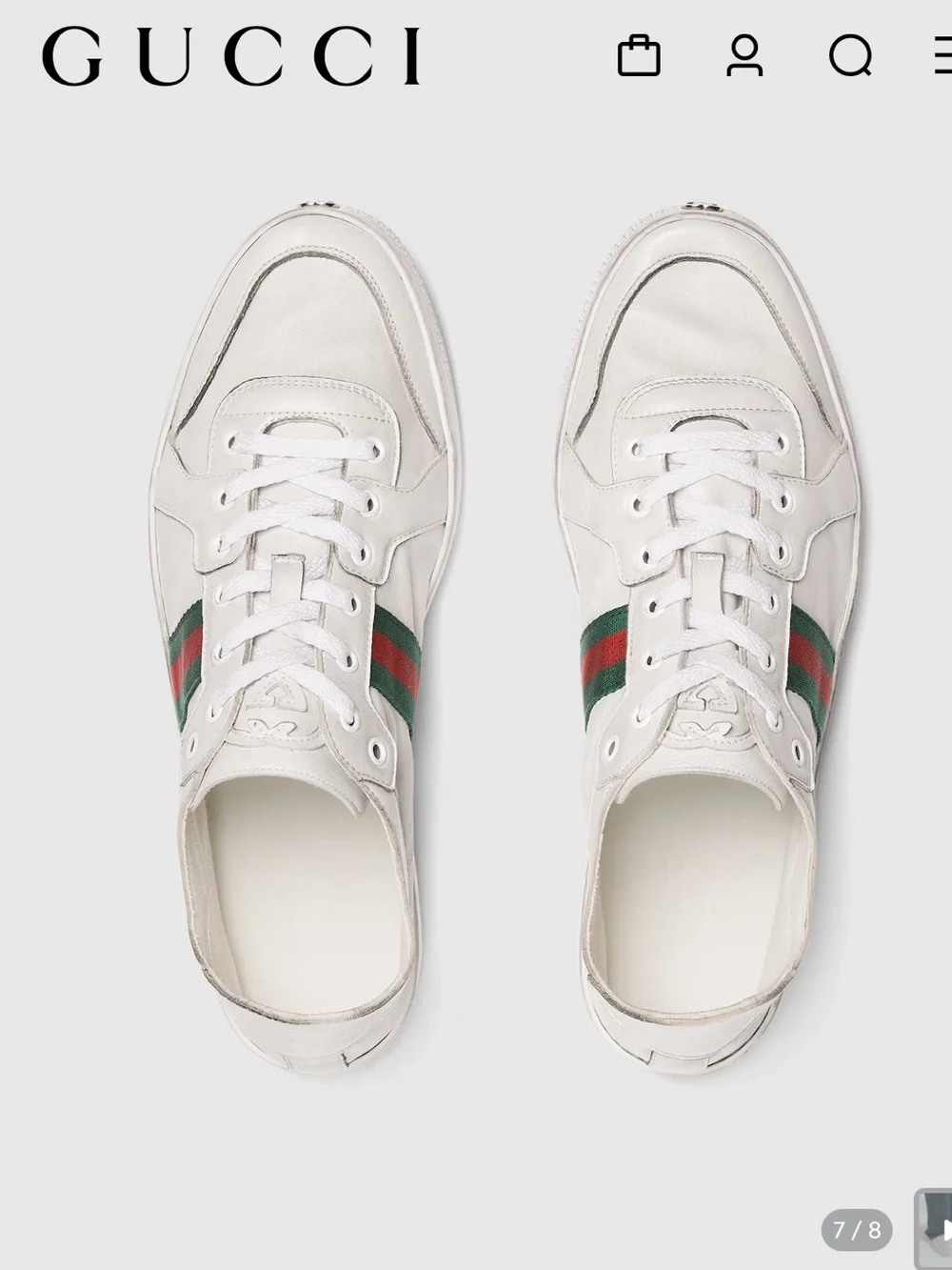 Gucci Men's Stretch low-top sneaker $980 white leather size 12 gently used